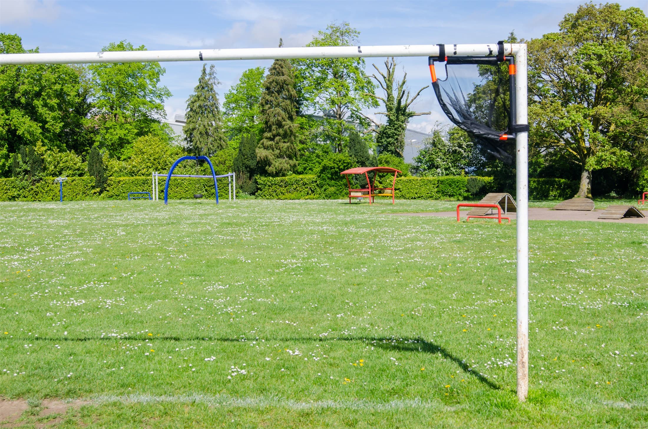 Side-on image of the target during a football finishing session